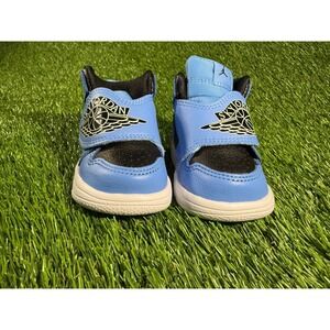 Nike Air Jordan 1 Crib Booties Toddler Baby Shoes Light Blue White Black 3C